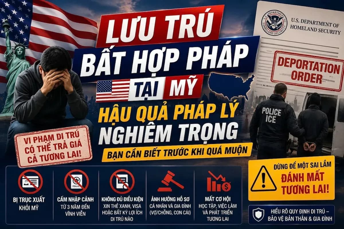 Lưu Trú Bất Hợp Pháp Tại Mỹ: Hậu Quả Pháp Lý Nghiêm Trọng