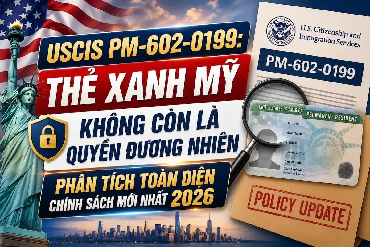USCIS PM-602-0199: Thẻ Xanh Mỹ Không Còn Là Quyền Đương Nhiên