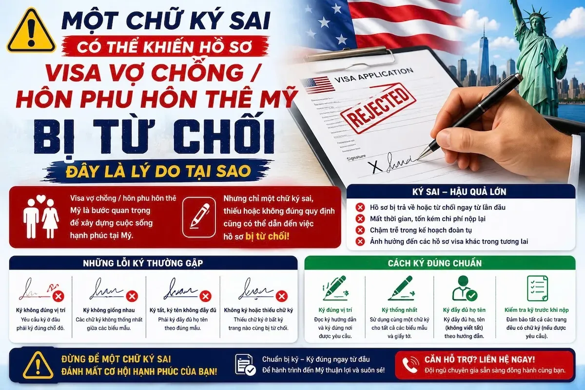 Visa K1, CR1, IR1: 7 Lỗi Chữ Ký Dễ Khiến Hồ Sơ Bị Trả Về