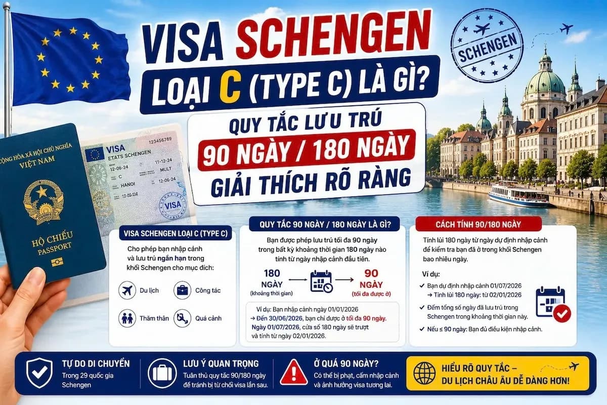 Visa Schengen Loại C Là Gì? Quy Tắc 90/180 Ngày