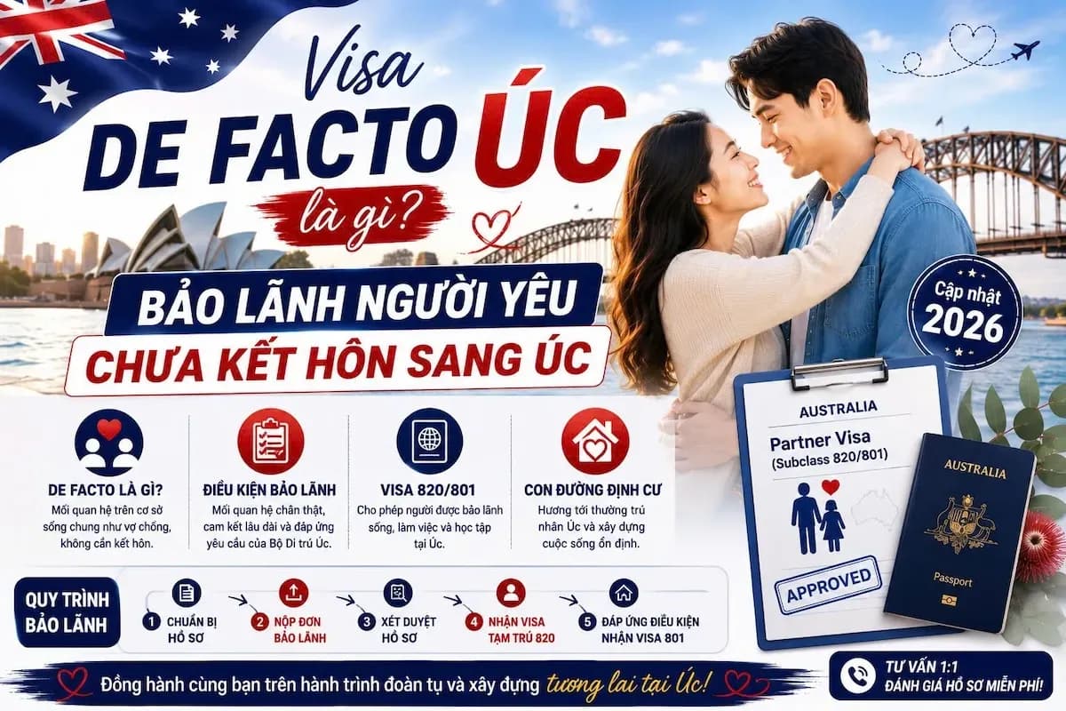 De Facto Úc Là Gì? Điều Kiện Bảo Lãnh Người Yêu 2026