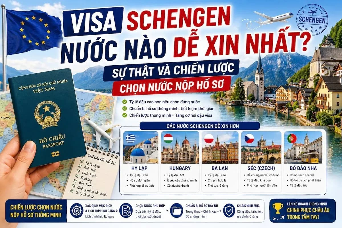 Xin Visa Schengen Lần Đầu Nên Chọn Nước Nào? Hướng Dẫn 2026