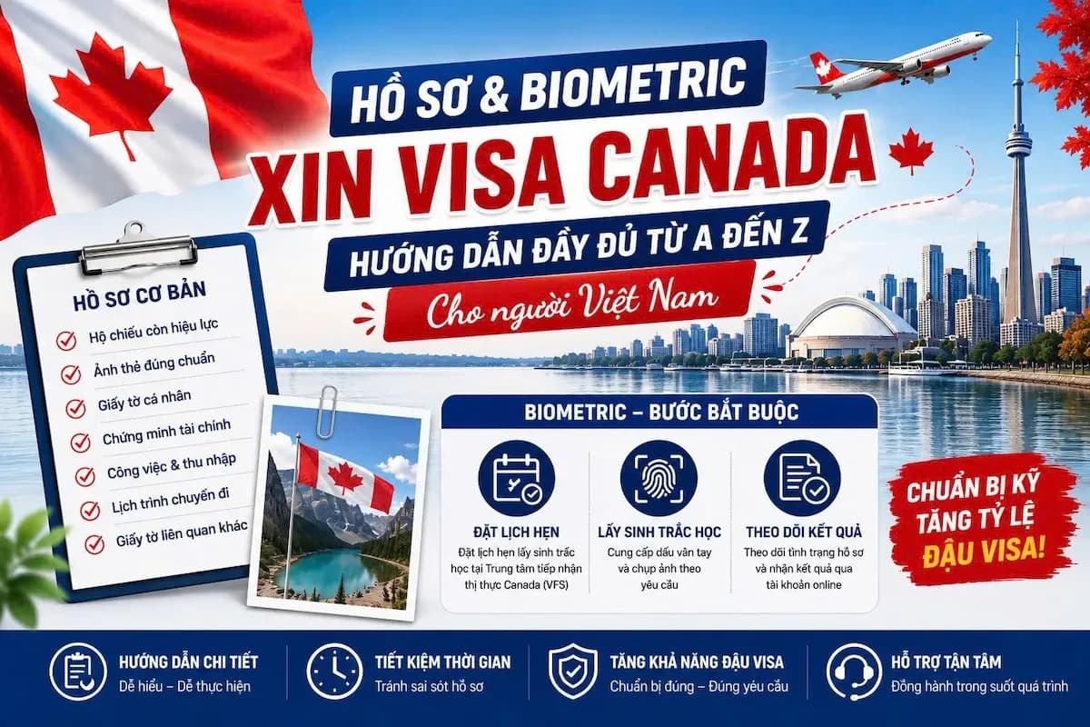 Hồ Sơ & Biometric Xin Visa Canada 2026: Hướng Dẫn Đầy Đủ Từ A Đến Z