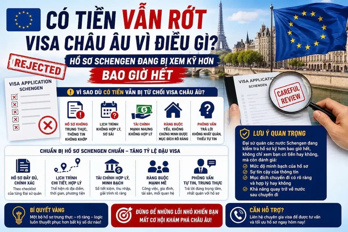 Hồ Sơ Visa Schengen 2026: Đang Bị Xem Kỹ Hơn Bao Giờ Hết