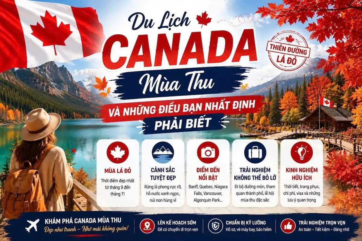Du Lịch Canada Mùa Thu 2026: Thiên Đường Lá Đỏ Và 7 Điều Cần Biết
