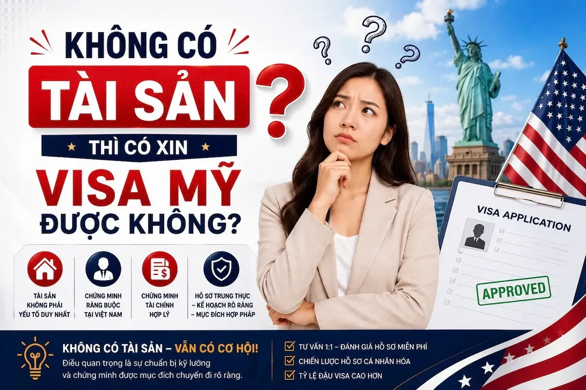 Không Có Tài Sản Có Xin Visa Mỹ Được Không? 5 Điều Cần Biết Năm 2026