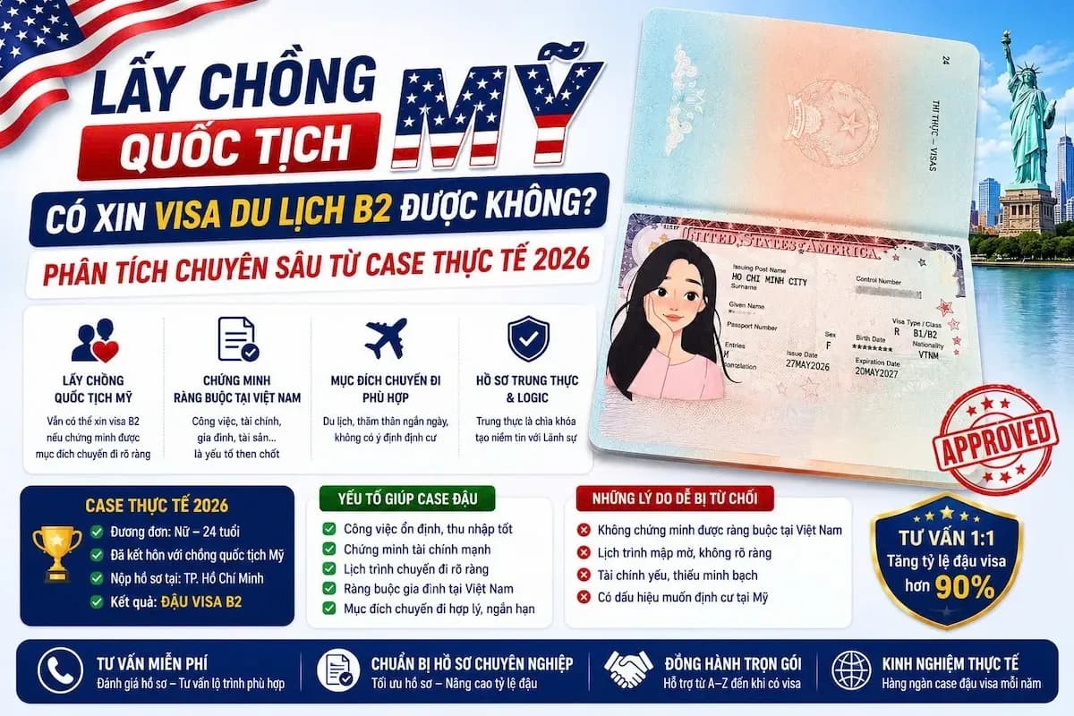 Lấy Chồng Quốc Tịch Mỹ Có Xin Visa Du Lịch B2 Được Không?