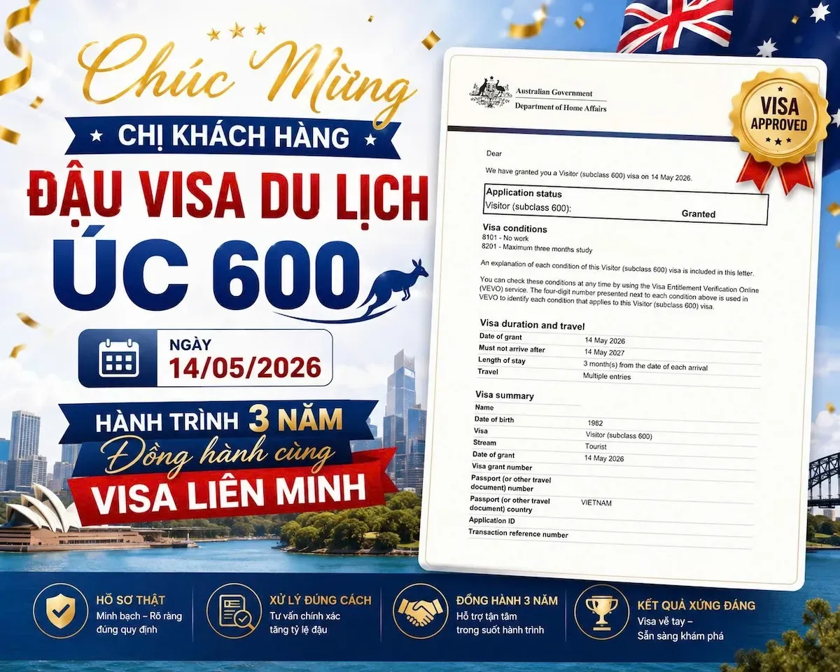 Chúc Mừng Khách Hàng Đậu Visa Úc 600 – Bài Học Hồ Sơ Không Cần "Vẽ Thêm"