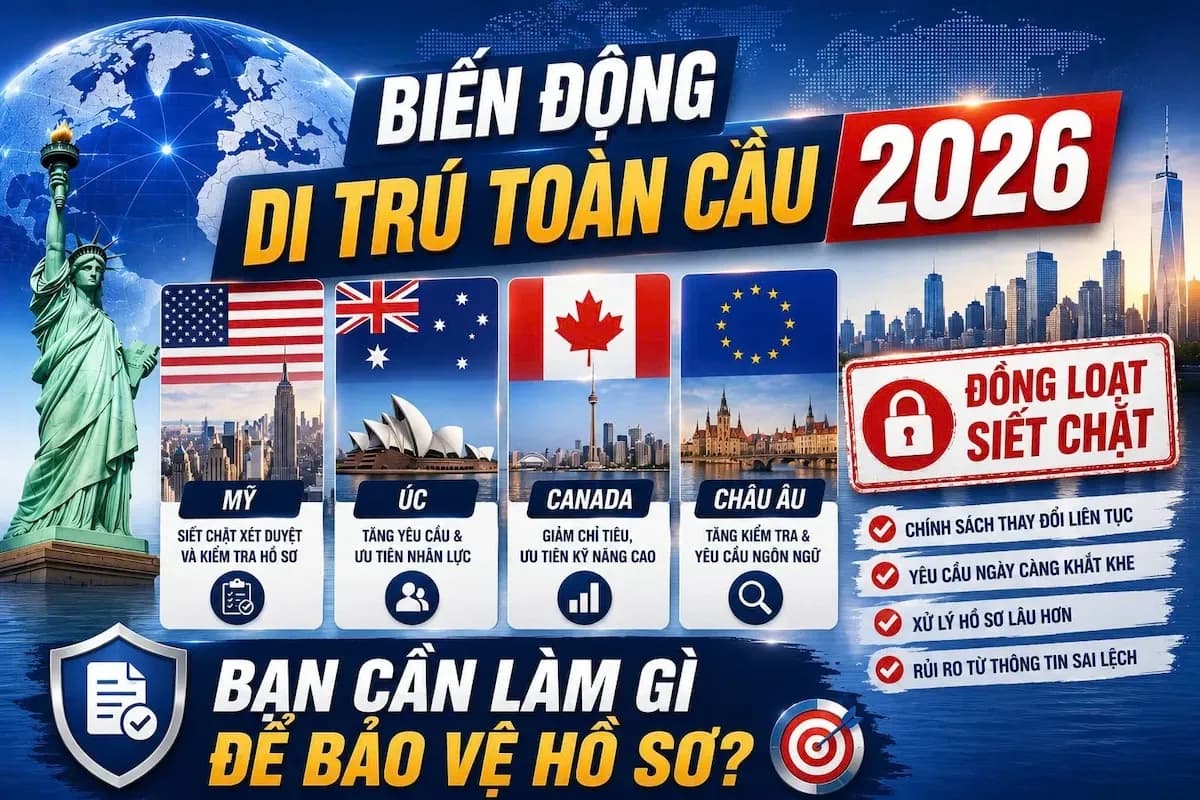 Di Trú Mới 2026: Mỹ, Úc, Canada Và Châu Âu Đang Siết Chặt Ra Sao?