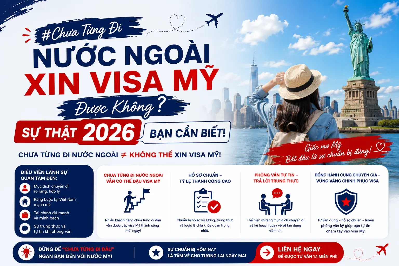 Chưa Từng Đi Nước Ngoài Xin Visa Mỹ Được Không? Sự Thật 2026 Bạn Cần Biết!