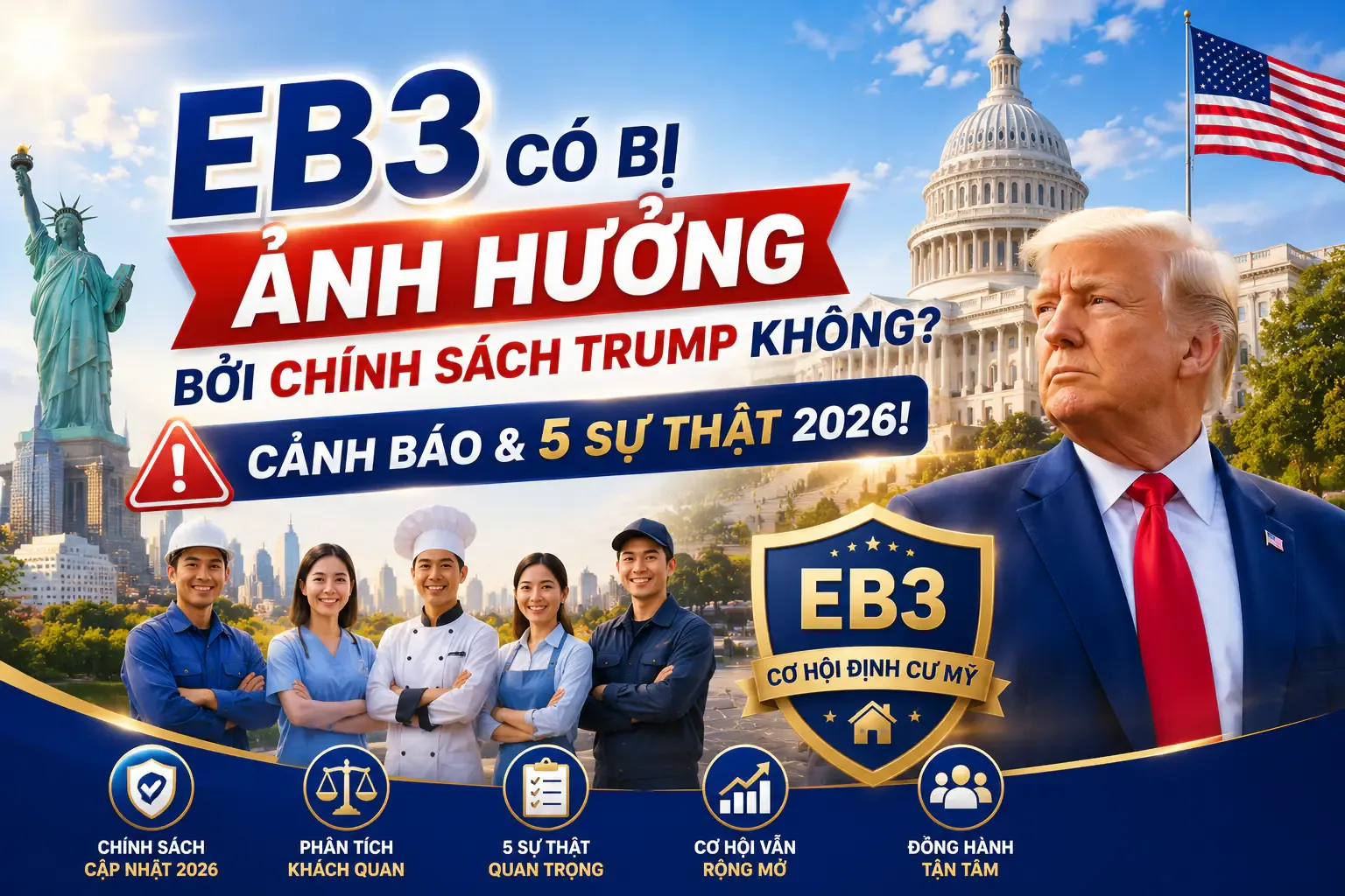 EB3 Có Bị Ảnh Hưởng Bởi Chính Sách Trump Không? Cảnh Báo & 5 Sự Thật 2026!