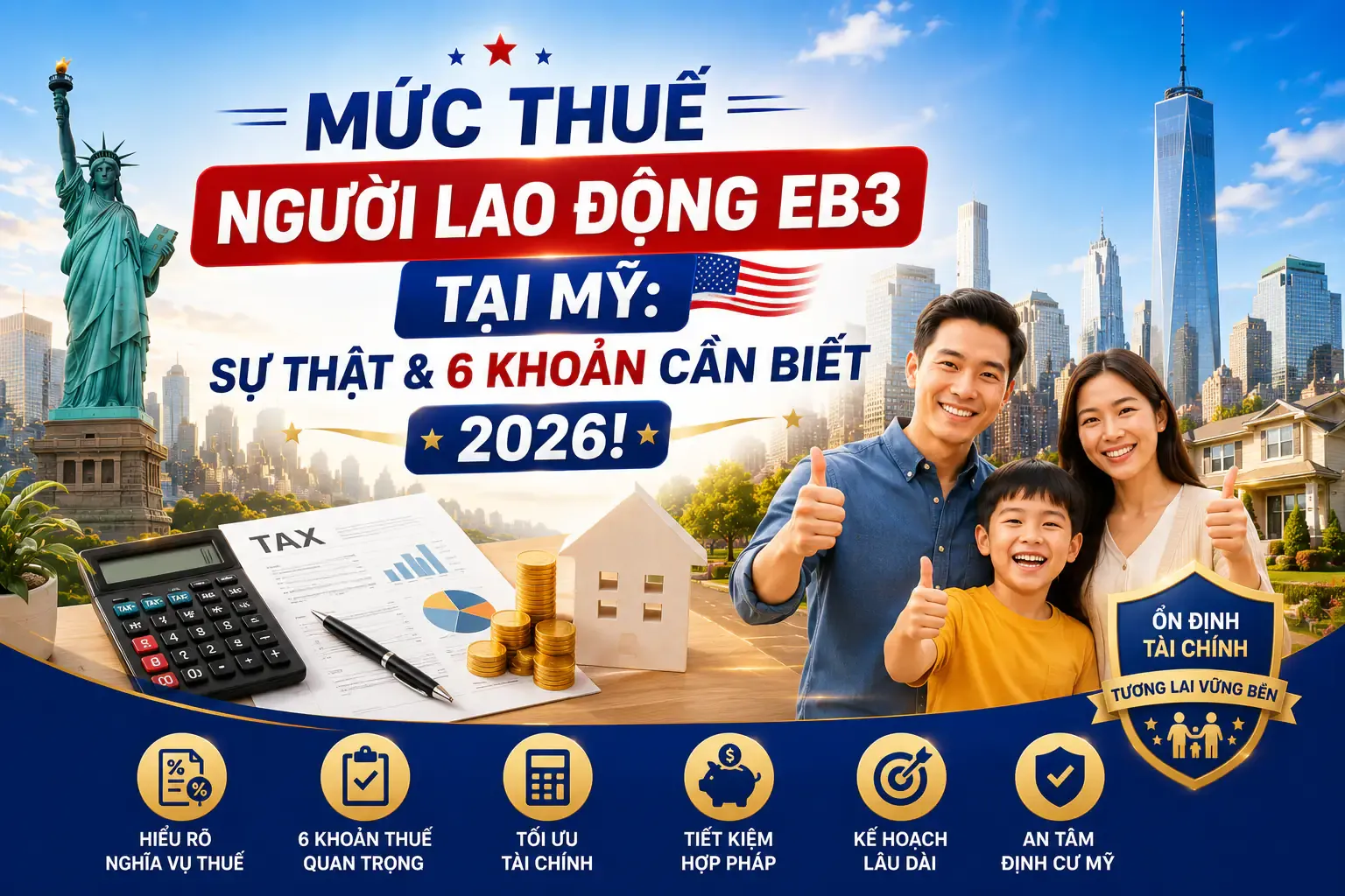 Mức Thuế Người Lao Động EB3 Tại Mỹ: Sự Thật & 6 Khoản Cần Biết 2026!
