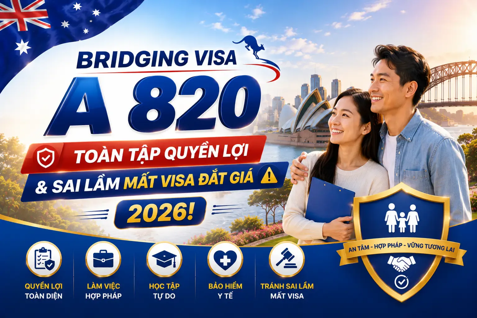 Bridging Visa A 820: Toàn Tập Quyền Lợi & Sai Lầm Mất Visa Đắt Giá 2026!