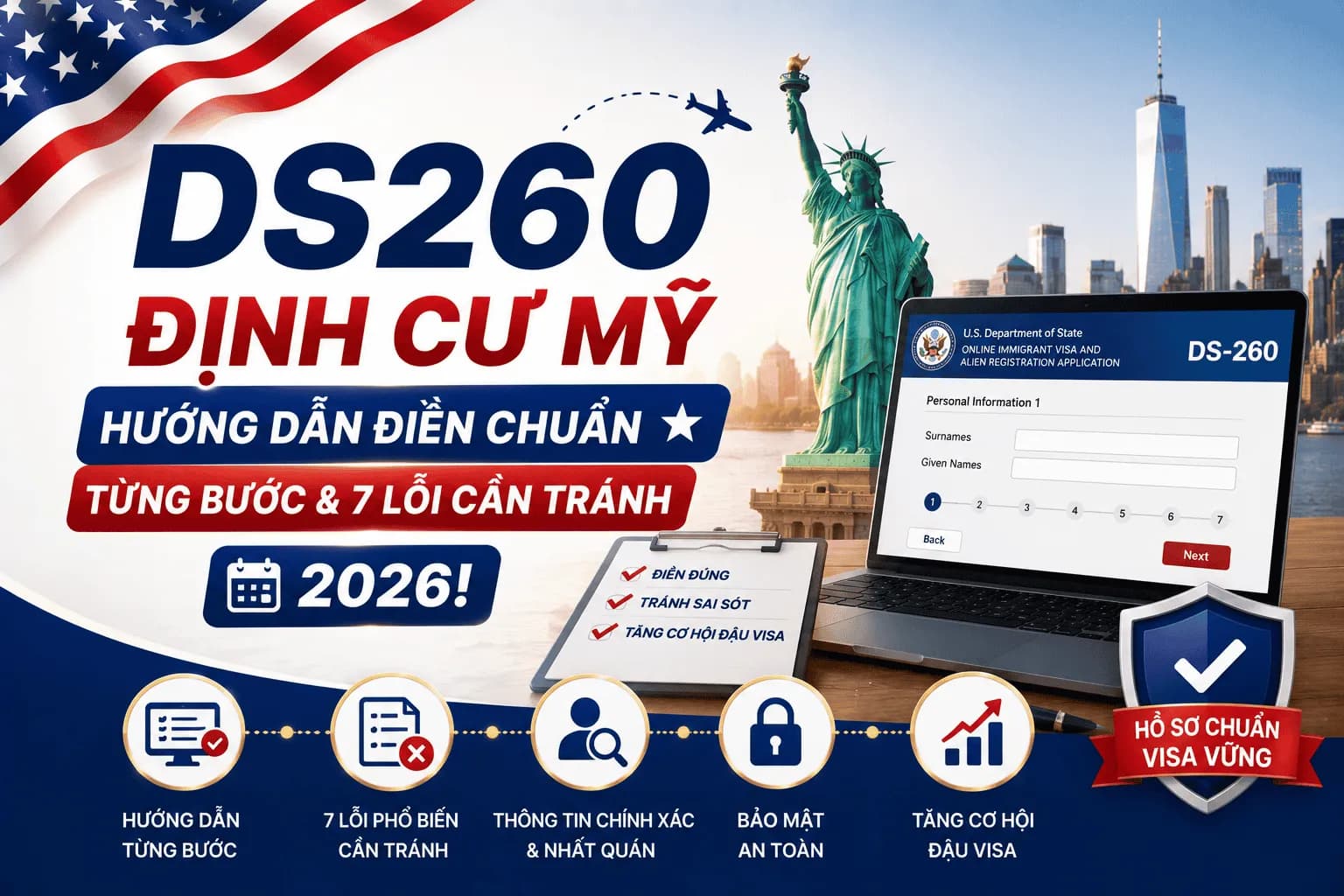 DS-260 Định Cư Mỹ 2026: Hướng Dẫn Điền Chuẩn & 7 Lỗi Cần Tránh