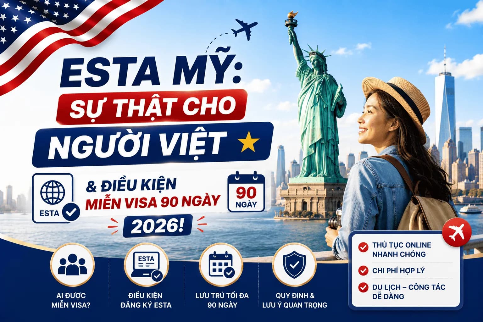 ESTA Mỹ: Sự Thật Cho Người Việt & Điều Kiện Miễn Visa 90 Ngày 2026!