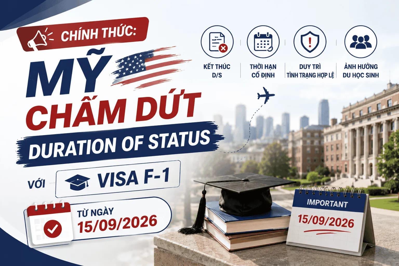 Chính Thức: Mỹ Chấm Dứt Duration Of Status Với Visa F-1 Từ 15/09/2026