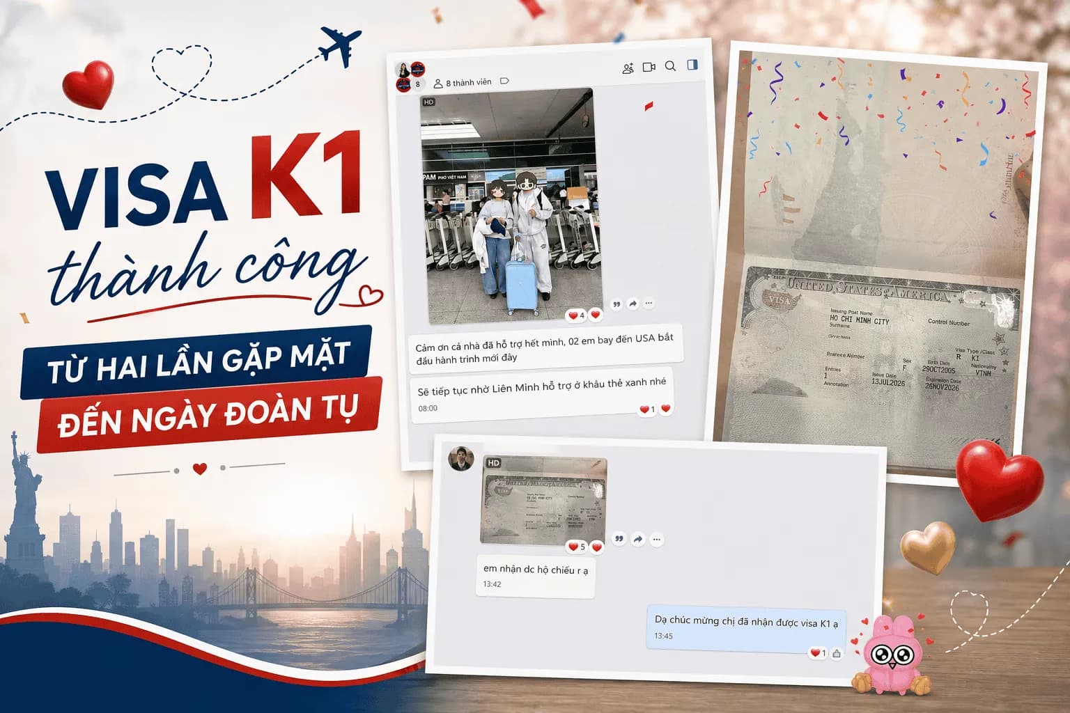 Hồ Sơ Visa K1 Thành Công 2026: Case Thật 15 Tháng