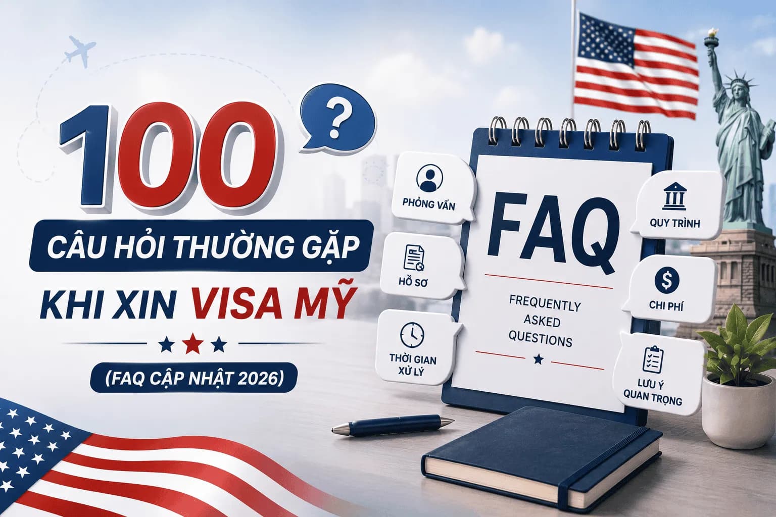 100 Câu Hỏi Thường Gặp Khi Xin Visa Mỹ (FAQ Cập Nhật 2026)