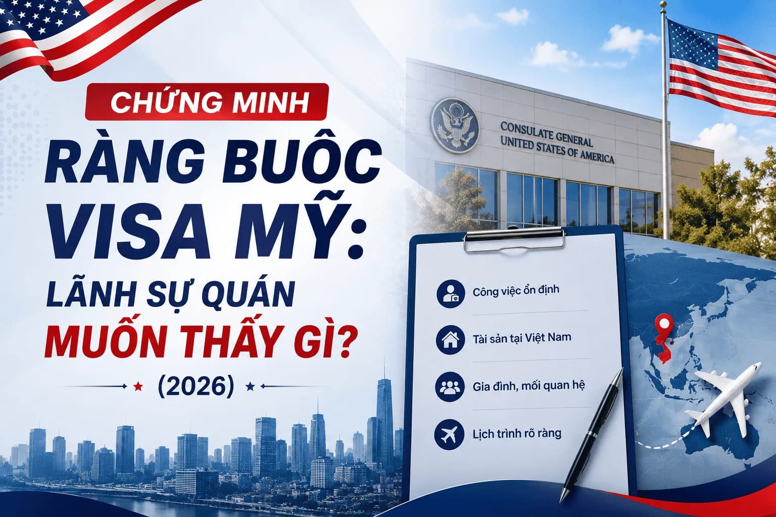 Chứng Minh Ràng Buộc Visa Mỹ: Lãnh Sự Quán Muốn Thấy Gì? (2026)