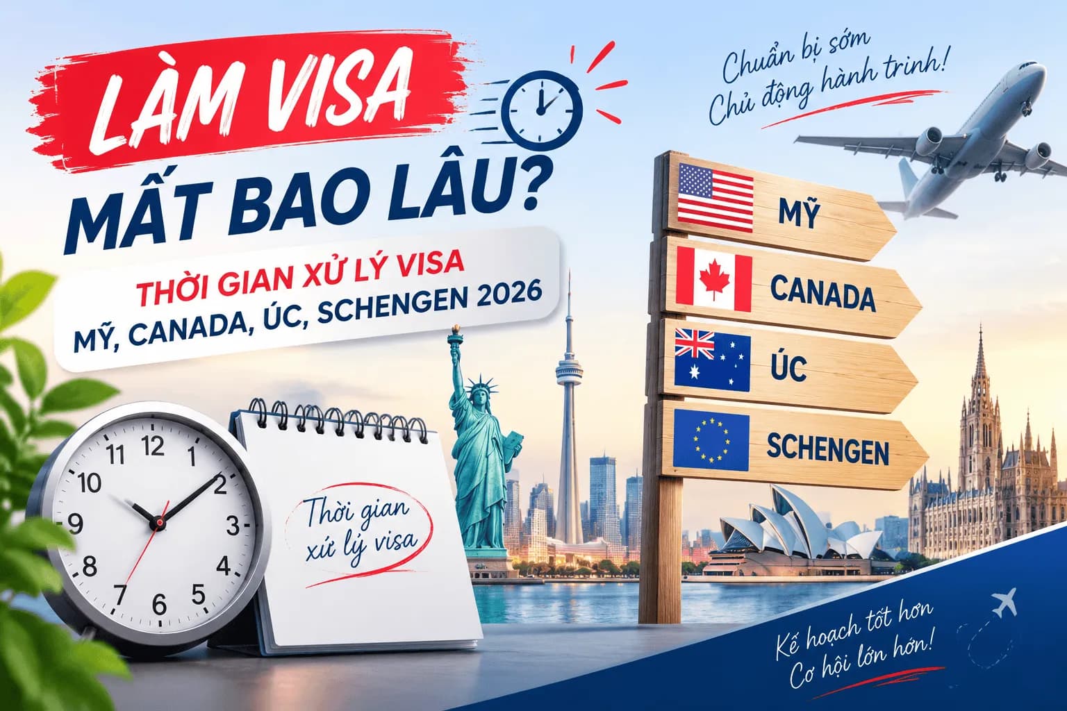 Làm Visa Mất Bao Lâu? Thời Gian Xử Lý 7 Thị Trường Và Mốc Nộp Sớm 2026