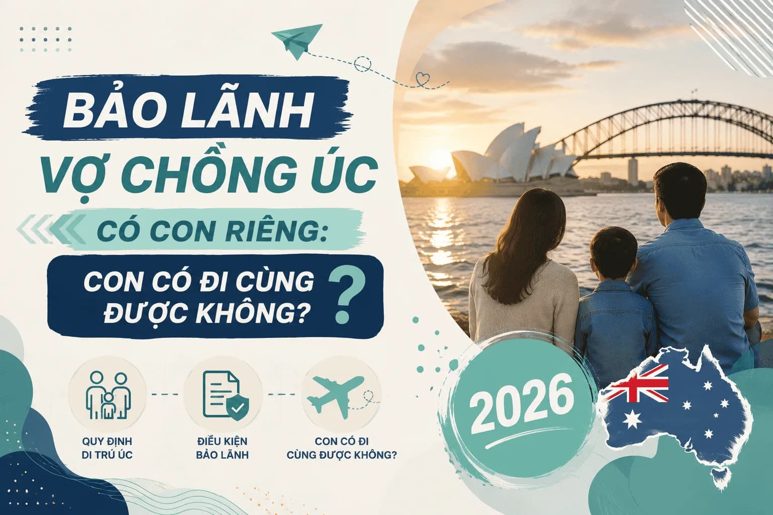 Bảo Lãnh Vợ Chồng Úc Có Con Riêng: Con Có Đi Cùng Được Không? 2026