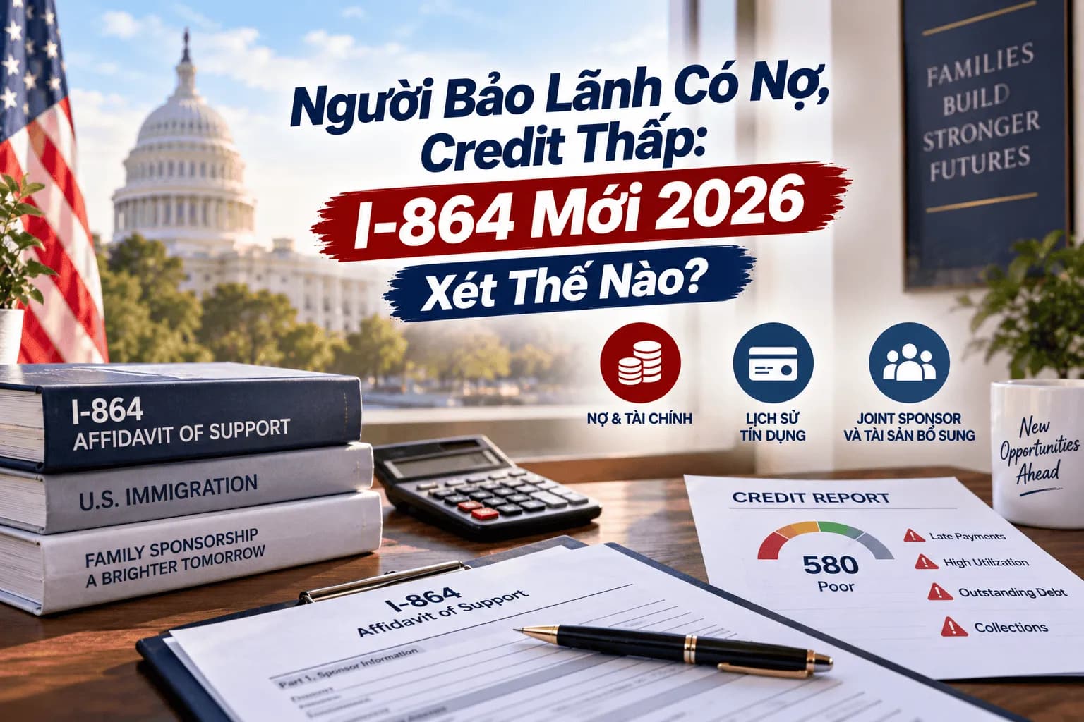 Người Bảo Lãnh Có Nợ, Credit Thấp: I-864 Mới 2026 Xét Thế Nào?