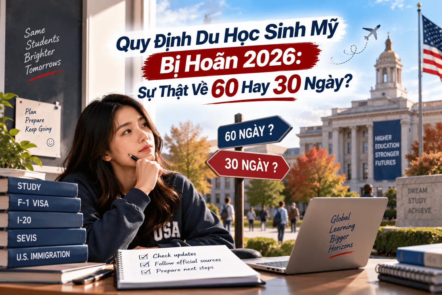 Quy Định Du Học Sinh Mỹ Bị Hoãn 2026: Sự Thật Về 60 Hay 30 Ngày?