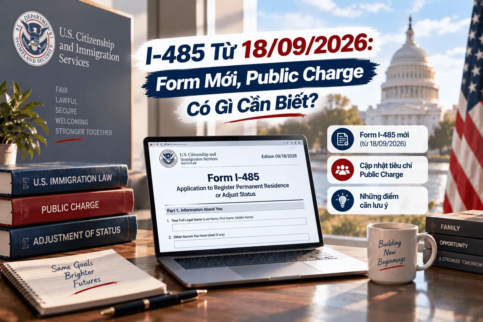 I-485 Từ 18/09/2026: Form Mới, Public Charge Có Gì Cần Biết?